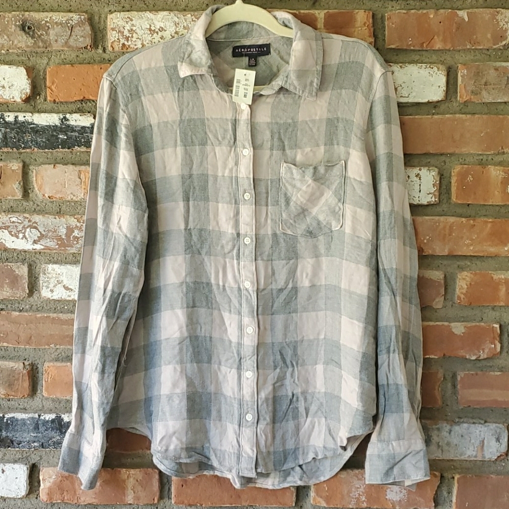 NWT Aéropostale Plaid Button Down